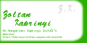 zoltan kaprinyi business card